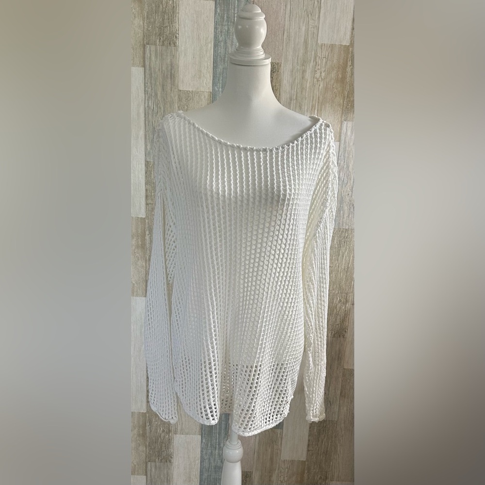 Southern Tide Round Neck Fishnet Sweater
